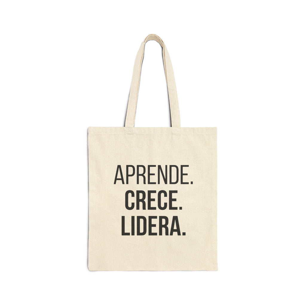Tote bag natural EML con diseño Aprende. Crece. Lidera.