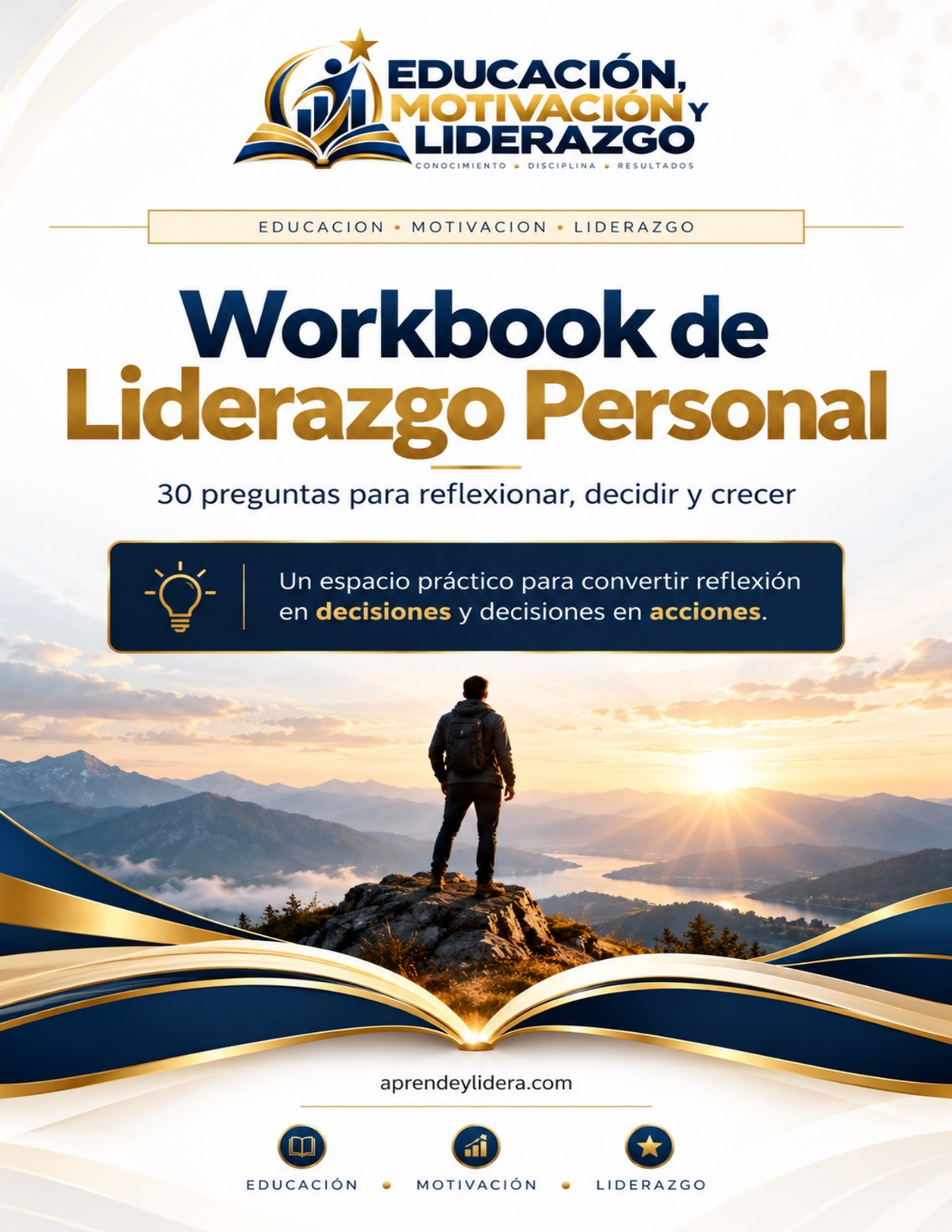 Portada premium del Workbook de Liderazgo Personal - 30 preguntas
